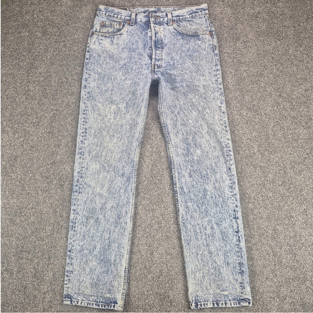 Vintage 80s Levi's 501 Jeans Mens 34x32 (Fit 32x31) Acid Wash Denim Made in USA